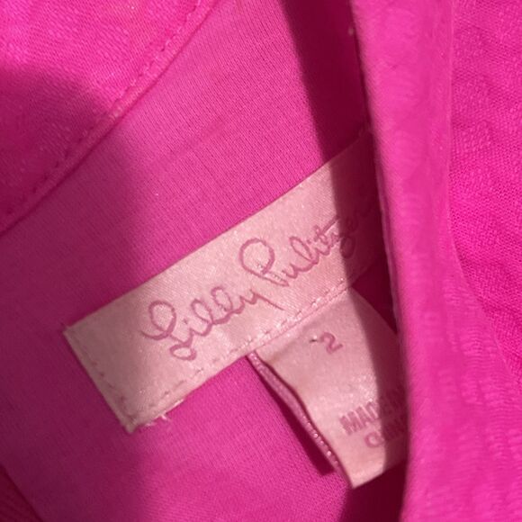 LILLY PULITZER Ashlyn Shift Dress Size 2 Pink Gold Preppy Vibrant Embellished - Picture 14 of 14